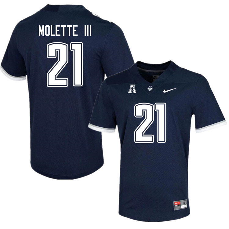Men #21 Lee Molette III Uconn Huskies College Football Jerseys Sale-Navy - Click Image to Close